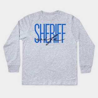 Sheriff Wife Deputy Sheriff Gift Thin Blue Line Police Wife Kids Long Sleeve T-Shirt